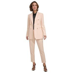 DKNY Womens Linen Blend One Button Blazer Jacket, Pink, NWT